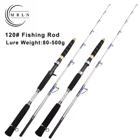 MBLN 2-Section Heavy Fishing Rod for Saltwater Offshore Boat Jigging Spinning Casting Glass Lure Rod