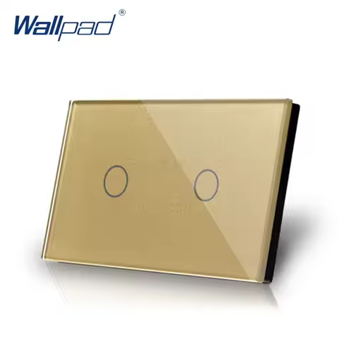 2 Gang 2 Way US/AU Standard Wallpad Touch Screen Light Switch Gold Crystal Glass Touch Double Contro