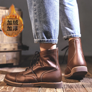Retro Wind Style Mens Work Boots 8111 Genuine Leather Umbrella Boots High Top Vintage Motorcycle Sho