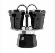 二手 義大利BIALETTI MINI EXPRESS 2 CUPS COFFEE MAKER WITH 2 CUPS 黑色雙耳摩卡壺