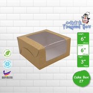 Cake Box 6"x6"x3" with Window @ RM1.32/pc 【100pcs/Order】Dessert Box Slice Cake Box Kotak Kek 蛋糕盒