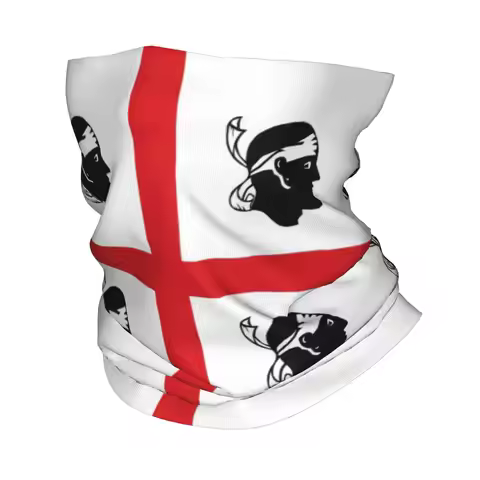 Custom Flag of Sardinia Bandana Neck Gaiter Windproof Face Scarf Cover Women Italy Sardegna Four Moo