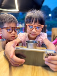 復古圓框 親子3C抗藍光眼鏡 彈性軟料