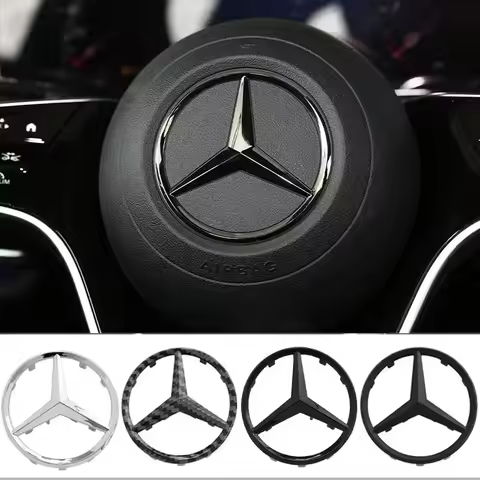 52/57mm ABS Car Steering Wheel Emblem Sticker Accessories For Mercedes Benz AMG GLC CLA GLK W166 W20