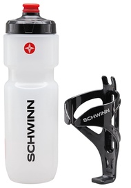 Schwinn Translucent Sport Water Bottle and Bottle Holder Combo, 26 oz or 750 ml, BPA-Free Squeeze Sp
