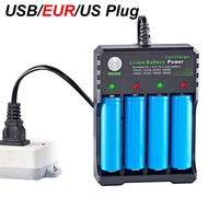 USB/EUR/US AC 110V-220V 18650 Battery Charger 4 Slots For 0440 14500 16340 16650 14650 18350 18500 C