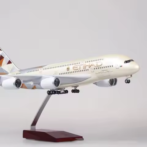 A380 Etihad 47CM Scale Aircraft Model for Airbus Model Airplane 380 Die-cast Resin Aircraft Collecti
