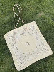 Star Same Style Cashew Flower Square Bag Vintage Totem Paisley Single-Shoulder Bag Beaded Shoulder D