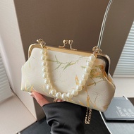Literary Chinese New Chinese Style Clutch Bag 2026 Bamboo Leaf Chinese Hanfu Female Bag Pearl Clutch