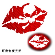 Kiss of Death Skull Crossbones Lips Reflective Sti Death Kiss Skull Crossbones Lips Reflective Stick