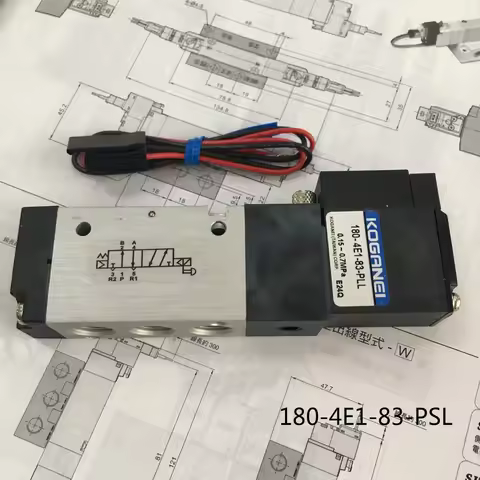 2 Positions 5 Ports Pneumatic Control Valve KOGANEI Solenoid Valve 180-4E1-83-PSL AC220V DC24V