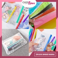 Overflows.id ZIPLOCK SLEEVE COLORFUL BINDER A6 ZIPLOCK ZIPPER POUCH BINDER A5 A7 CARD