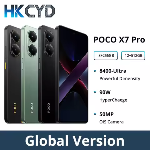 POCO X7 Pro Smartphone Global Version Dimensity 8400-Ultra 6000mAh 90W HyperCharge 6.67" AMOLED disp