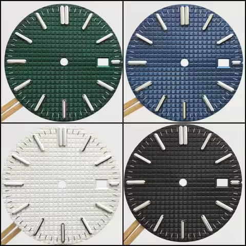 31.8mm NH35 Dial For NH35A Movement Royal Oak ap Watch 3crown Dial Face Watch Dial Accessories Green