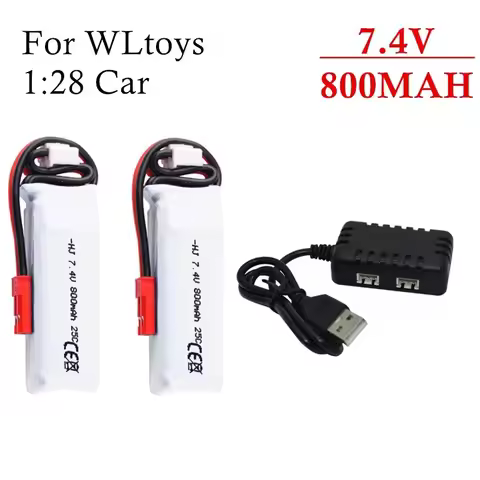 7.4V Battery 800mAh For WLtoys K969 K979 K989 P929 P939 4WD Off-Road Rally Drift RC Cars Indoor Toys