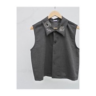 刺繡 |亞麻 |灰襯衫