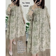 7892 Jumbo Rayon Viscose Floral Babydoll Tunic