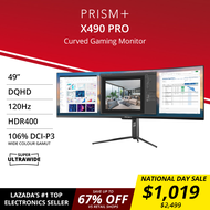 PRISM+ X490 PRO | 49" QLED 120Hz HDR400 Super Ultrawide Curved Adaptive-Sync Gaming Monitor