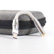 川木W161純銀16芯type-c耳機轉接線 手機便攜解碼耳放dac 3.5mm