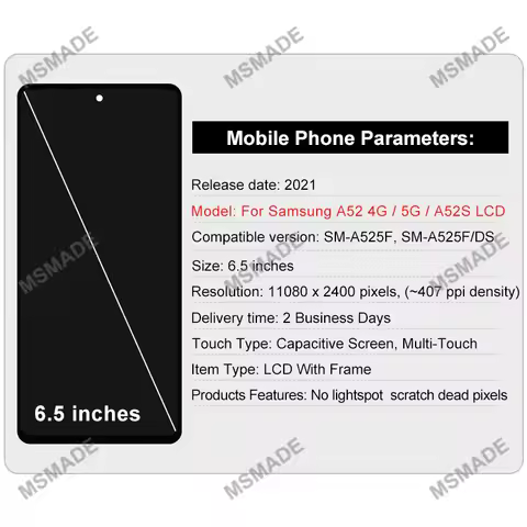 AMOLED For Samsung A52 4G LCD A525F Display Touch Screen Digitizer For Samsung A52 5G A526B Display 