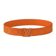 LV Men's Orange Leather 4cm Wide Double sided Belt M8518U