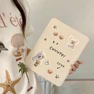 INS Simple Cake Cute Puppy Paster For IPad10.2 Shell Ipad Generation 10th 5th Cover Mini6 Case Air2 Air3 10.5Cover Air4 10.9 Anti-fall Case iPadPro11 M2 ipad12.9 Anti-bending Cover