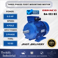 0.5HP(0.37KW) 4POLE Three Phase BRANCO Motor BA-1E2 B3 Foot Mounting Motor Electric Motor Industry M