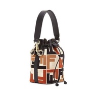 Tas Wanita Fendi Mini Mon Tresor FF Logo Canvas Brown Multicolor Original