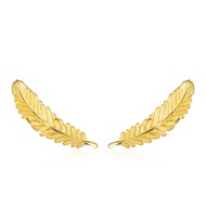 PRIMA ต่างหูทองคำ 99.9% รูปขนนก 111E4011-18