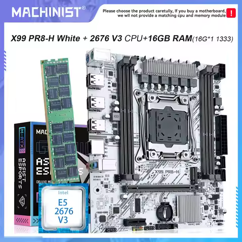 MACHINIST PR8-H X99 Motherboard LGA2011-3 With Intel Xeon E5 2676 V3 CPU Dual-channel DDR3 16Gb 1333