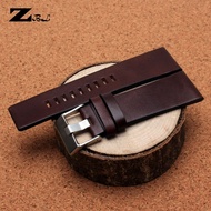 2024 26MM 28MM 30MM 32MM Soft Calf Leather Strap Striped Watch Band for Diesel DZ4323 7333 Watch Str