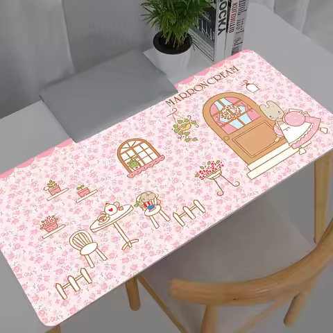 Mouse Pad Computer Laptop Anime Sanrio Marron Cream Keyboard Mouse Mat Large Mousepad Keyboards Game