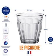 Duralex แก้วน้ำสี Picardie 250 ml แก้วน้ำ แก้วกาแฟ แก้วชา แก้วเทมเปอร์ everyday glass