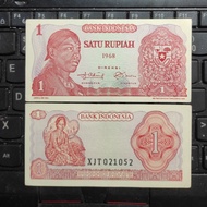 ( Seri X ) Uang Kertas Kuno Indonesia 1 Rupiah Sudirman Tahun 1968