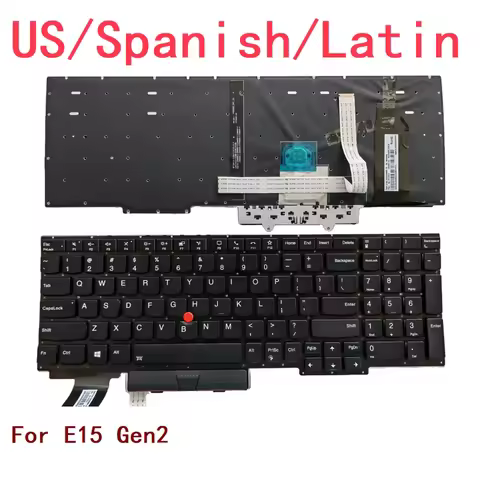 New US Spanish Latin Laptop Backlit Keyboard For Lenovo Thinkpad E15 Gen2 Notebook PC Replacement