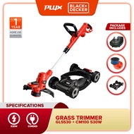BLACK & DECKER GL5530 + CM100-B1 530W String Grass Strimmer 30CM + 1 FOC Spool Line (GL5530  GL5530-