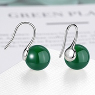 Hoa Tai Đính Ngọc Bích S925 Bạc Nguyên Chất Cho Phụ Nữ Thời Trang Cổ Điển Cao Gót Đính Ngọc Bích Xan