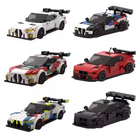 Bricklink MOC Technical Car 76922 M4 GT3 8 Studs Speed Vehicles Racing Sets Building Blocks Kid Toys