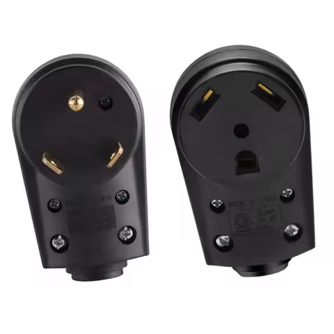 30 Amp RV Plug Male Female Replacement TT-30P TT-30R 125V 30A Rated 3 Prong Electrical Power Connect