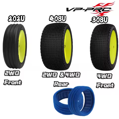VP PRO RC 1/10 4WD 2WD Buggy Tire 202 408 Roundel Rib Cactus Evo 12mm Nut RC Racing Tire Sponge High