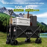 Camping Cart Foldable Outdoor Camping Cart Trolley Picnic Cart Travel Portable Cart Trailer Trolley 