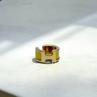 HERMES 那布勒斯黃牛皮Olympe PM金色耳骨夾
