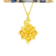 Real 916gold Peacock Flower 916gold Pendant Clavicle Chain Female in stock