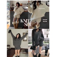 FABLEME-KNIT SET Sweater Yarn Check