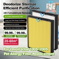 For Levoit Vital 100S/200S Air Purifier Filter Replacement True HEPA Filter