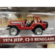 < Model King > 1/64 American Green Light Alloy Car 1974 Jeep CJ-5 renegade