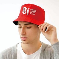 Men's Bucket hat 17 August screen-printed logoWanita, 8th Indonesian Independence Day, 8th Indonesia