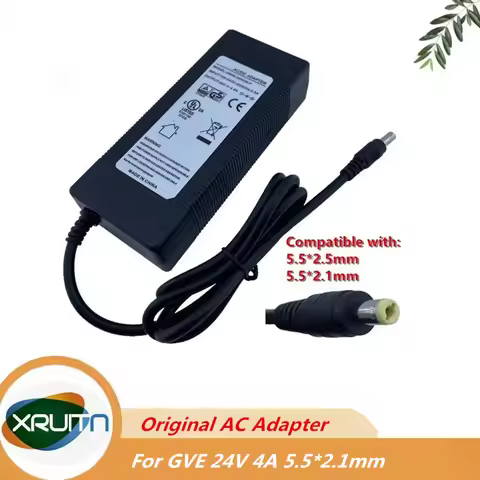 Genuine GVE AC Adapter 24V 4A 96W 5.5*2.1mm Charger AC DC Adapter for GVE GM85-240400-F Power Supply