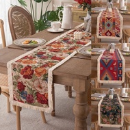 4/6/8 Seater Bohemia Tassels Table Runner Nordic Style Yarn-dyed Table Runner Restaurant Dining Room