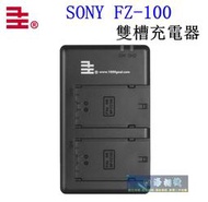 【高雄四海】SONY FZ-100 副廠充電器．FZ100雙槽充電器．A74 A73 A7S3 A7R5 FX3 A1